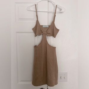 Stella Laguna Beach ribbed dress Size M light brown NWT
